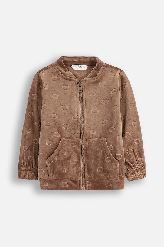 Coccodrillo bluza welurowa dziecięca wzorzyste brązowy ZC5132201FBN