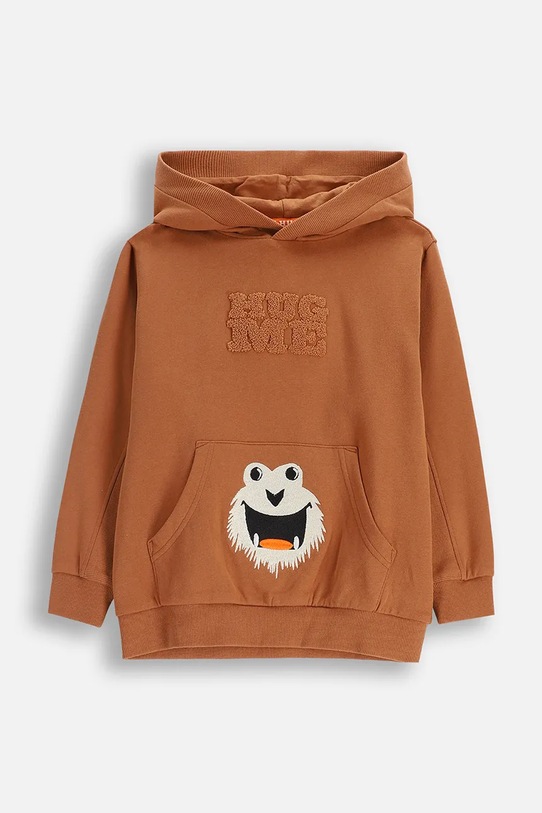 Coccodrillo bluza bawełniana dziecięca nadruk brązowy ZC5132301YBK