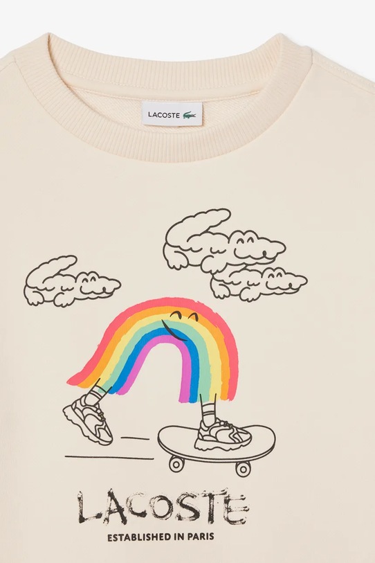 Chłopiec Lacoste bluza bawełniana dziecięca SJ8452 beżowy