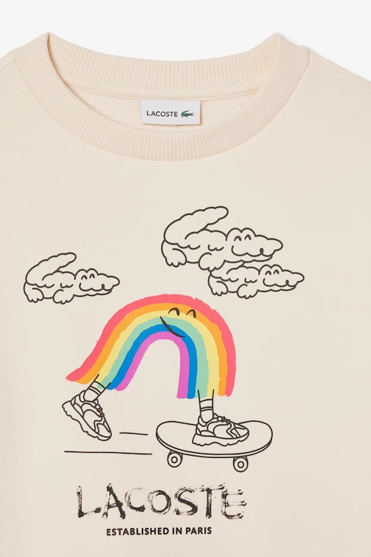 Chłopiec Lacoste bluza bawełniana dziecięca SJ8452 beżowy