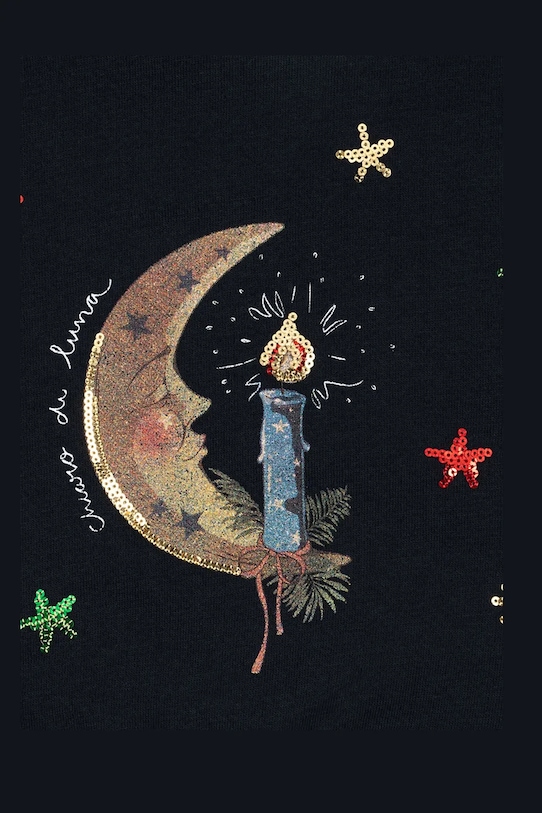 Chłopiec Konges Sløjd bluza bawełniana dziecięca LOUPY LOU SWEAT SHIRT OCS KS104350.9BYA granatowy