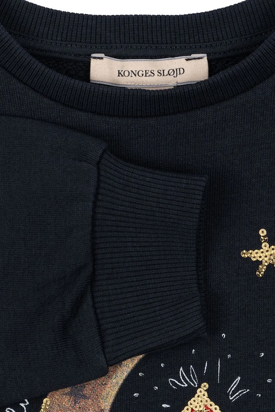Konges Sløjd bluza bawełniana dziecięca LOUPY LOU SWEAT SHIRT OCS granatowy KS104350.9BYA