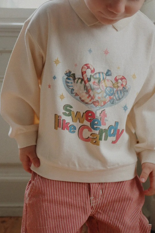 Konges Sløjd bluza bawełniana dziecięca SPOTTY LS POLO GOTS nadruk beżowy KS104433.9BYA