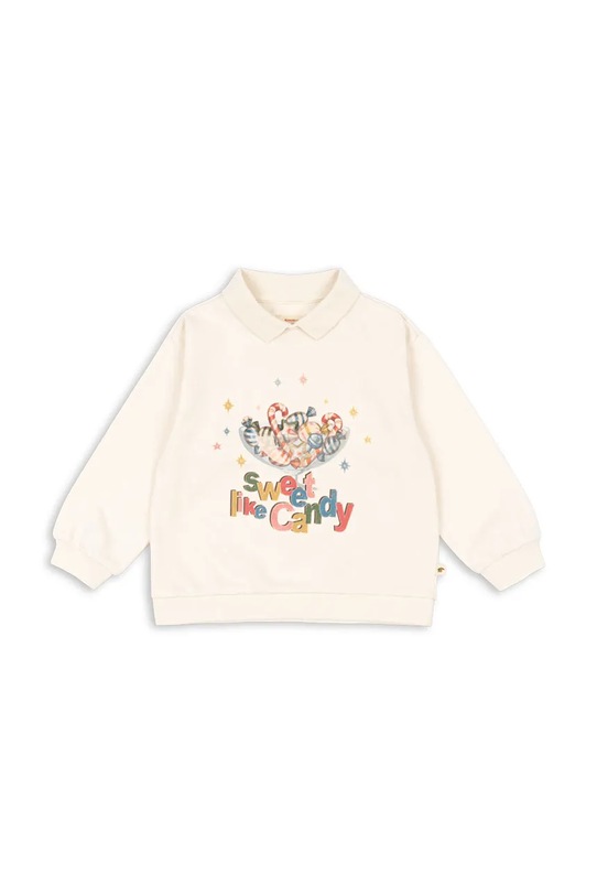 Konges Sløjd bluza bawełniana dziecięca SPOTTY LS POLO GOTS KS104433.9BYA beżowy AW25