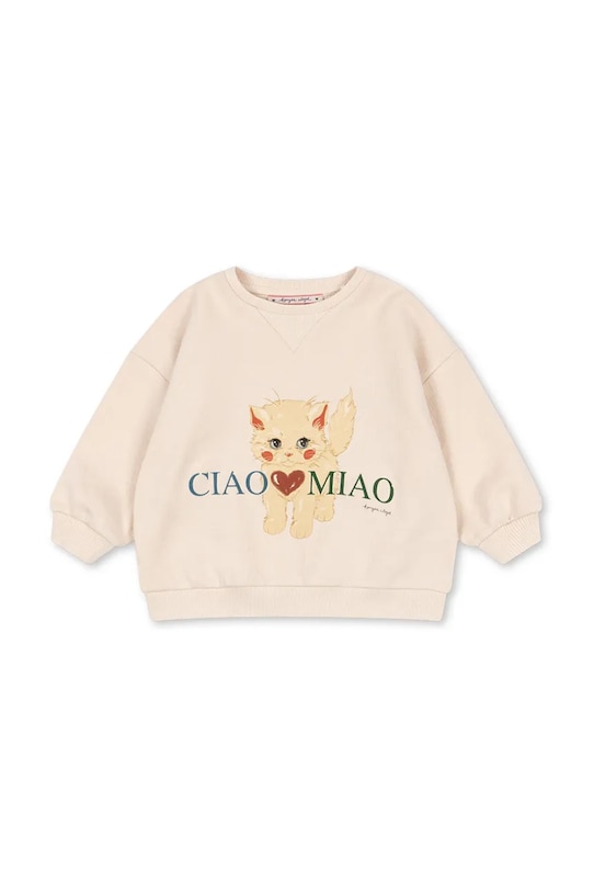 Konges Sløjd bluza bawełniana niemowlęca BELLI SWEAT SHIRT OCS KS105194.9BYA beżowy AW25