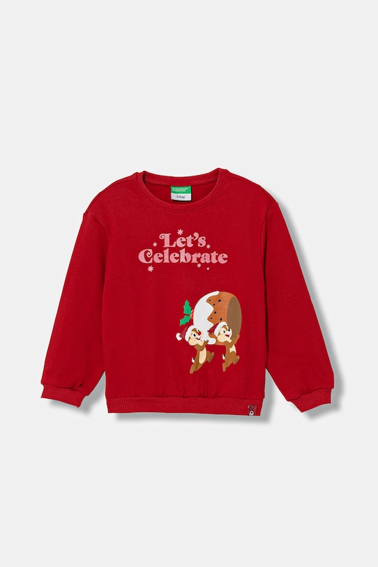 Dětská mikina United Colors of Benetton bez kapuce červená 3J73G10L0.P.Seasonal