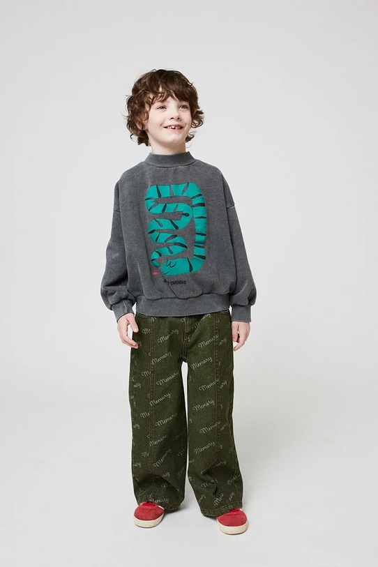 Bobo Choses hanorac de bumbac pentru copii Snake gri 225BC006