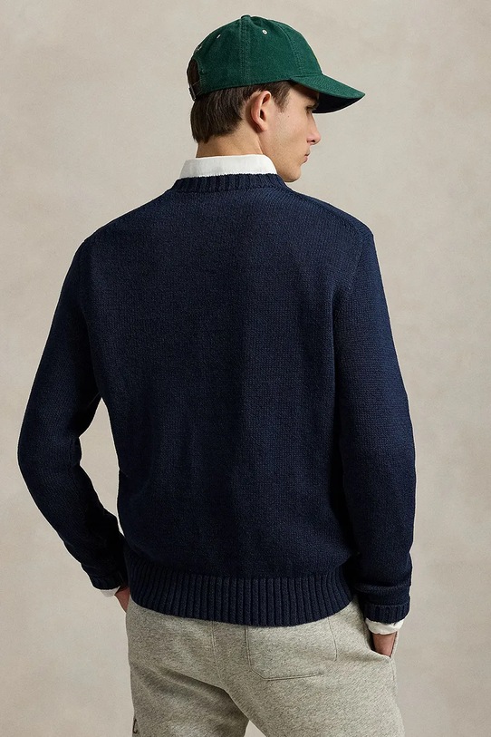 Polo Ralph Lauren sweter lniany Lscn Long Sleeve 710970284 granatowy AW25