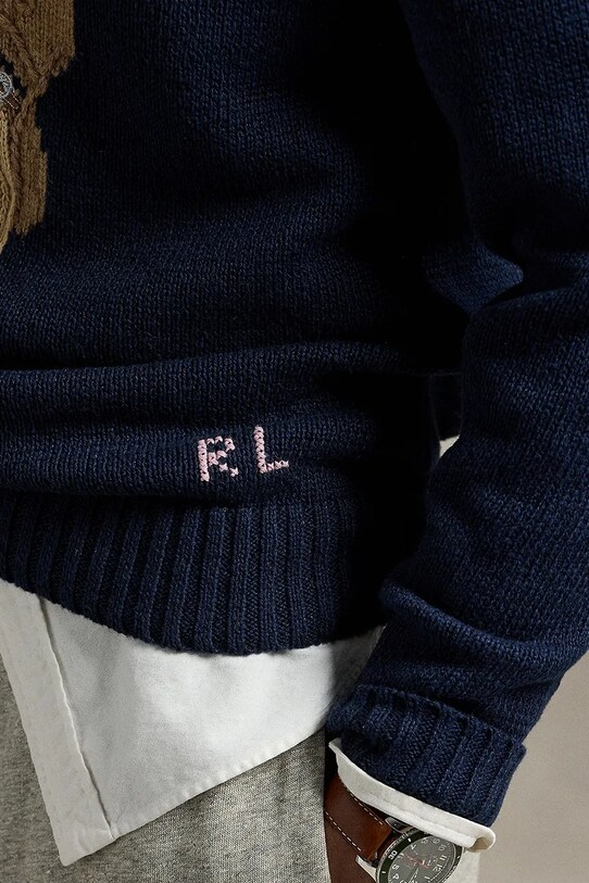 Odzież Polo Ralph Lauren sweter lniany Lscn Long Sleeve 710970284 granatowy