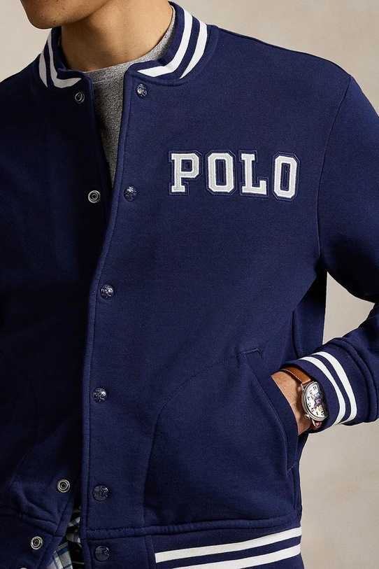 Βαμβακερή μπλούζα Polo Ralph Lauren 710972666 σκούρο μπλε