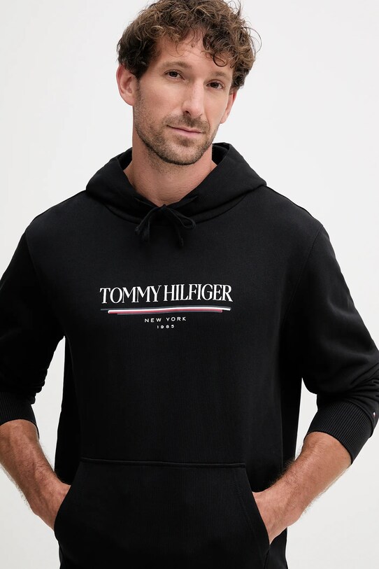 Ρούχα Βαμβακερή μπλούζα Tommy Hilfiger MW0MW40534 μαύρο