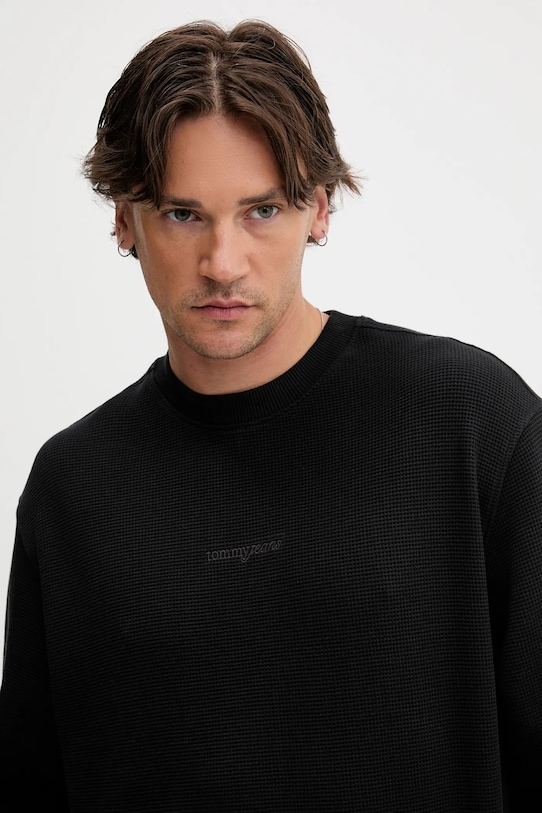 Îmbrăcăminte Tommy Jeans hanorac de bumbac DM0DM21622 negru