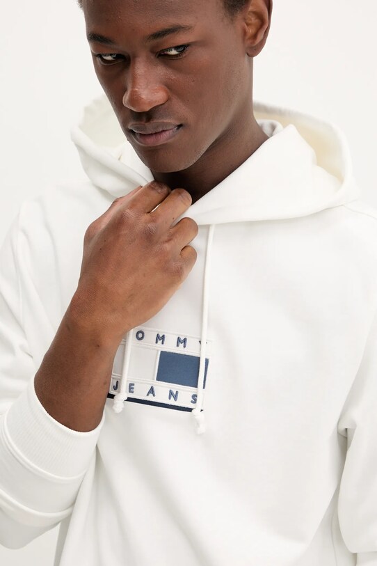 Oblečenie Bavlnená mikina Tommy Jeans DM0DM21623 biela