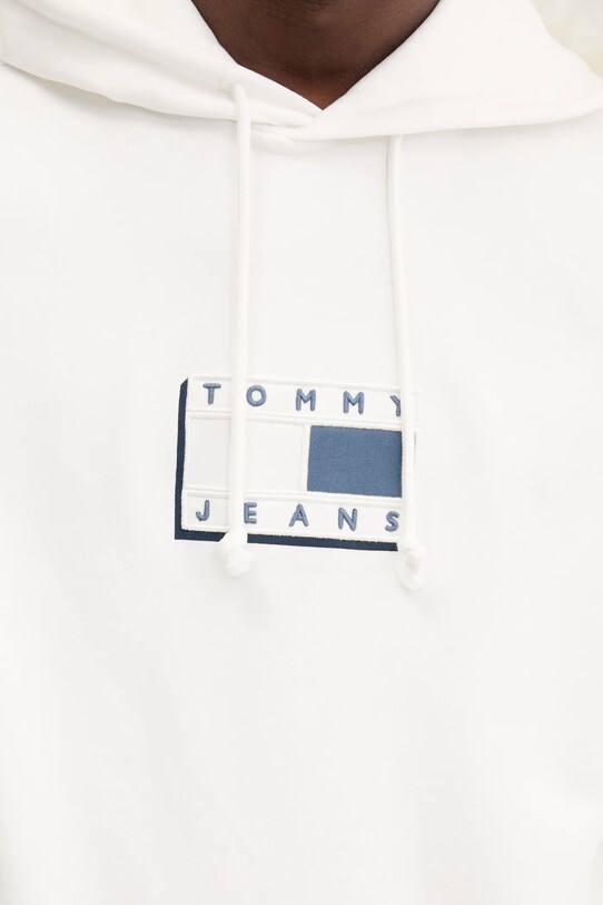 Bavlnená mikina Tommy Jeans biela DM0DM21623