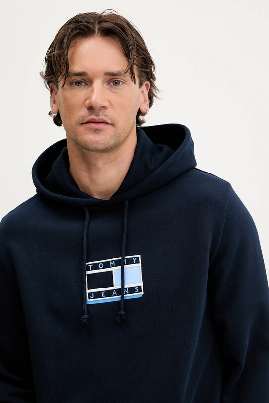 Tommy Jeans hanorac de bumbac bleumarin DM0DM21623