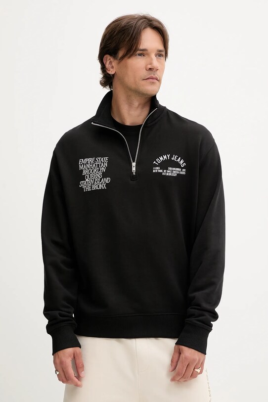 Tommy Jeans hanorac de bumbac print negru DM0DM21797