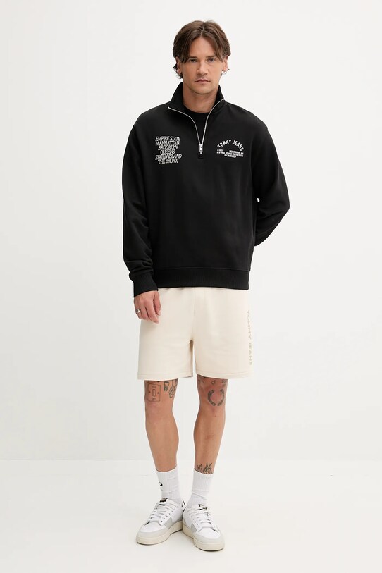 Tommy Jeans hanorac de bumbac DM0DM21797 negru AW25