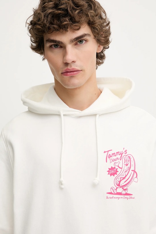 Βαμβακερή μπλούζα Tommy Jeans λευκό DM0DM21798