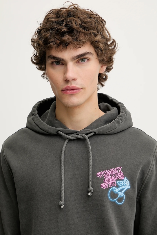 Bavlněná mikina Tommy Jeans šedá DM0DM21798