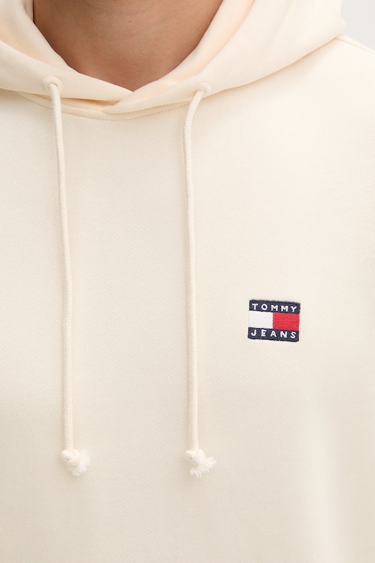 Tommy Jeans mikina s kapucí pánská bavlněná DM0DM21922 béžová