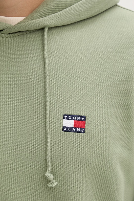 Tommy Jeans mikina s kapucí pánská bavlněná DM0DM21922 zelená