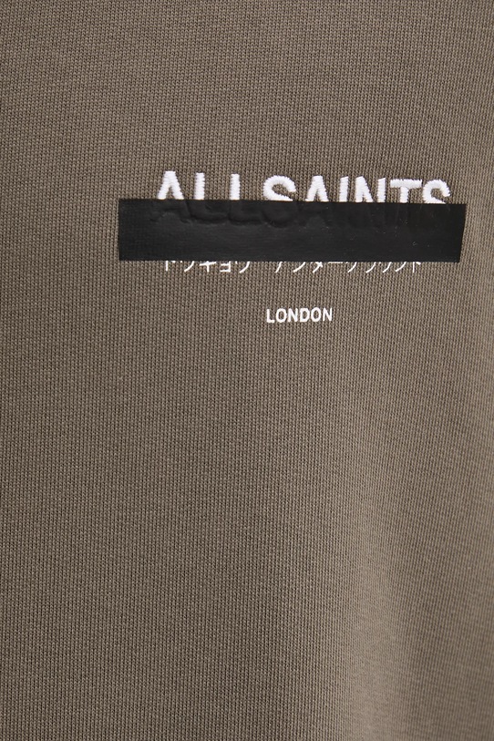 Памучен суичър AllSaints REDACT M001NC зелен