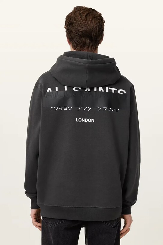 AllSaints hanorac din bumbac REDACT M001NC negru AW25
