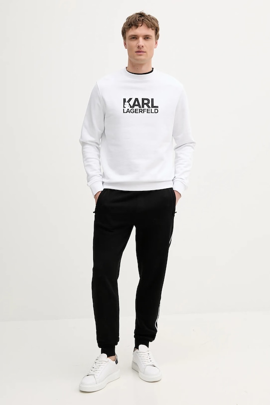 Βαμβακερή μπλούζα Karl Lagerfeld 553917.705091 λευκό AW25
