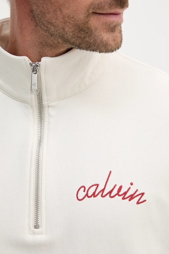 Dukserica s pamukom Calvin Klein Jeans LV04RC227G bež