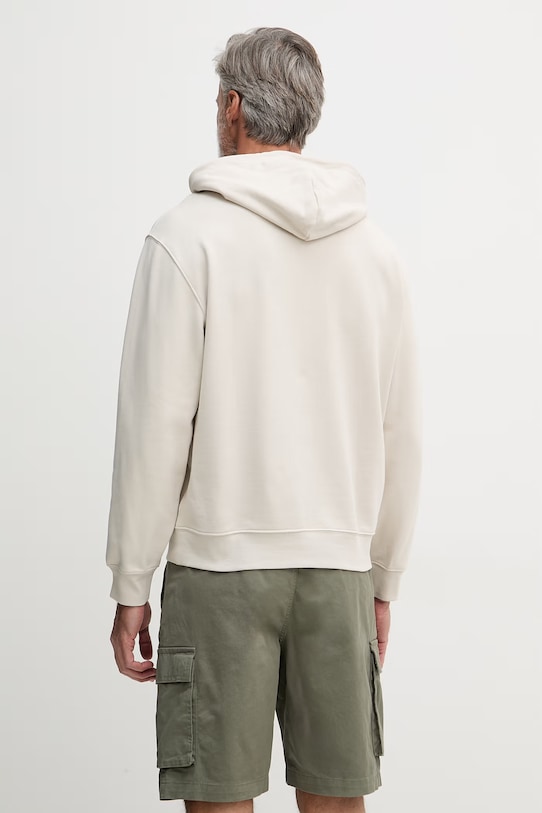 Oblečenie Calvin Klein Jeans mikina s kapucňou pánska bavlnená LV04RC274G béžová