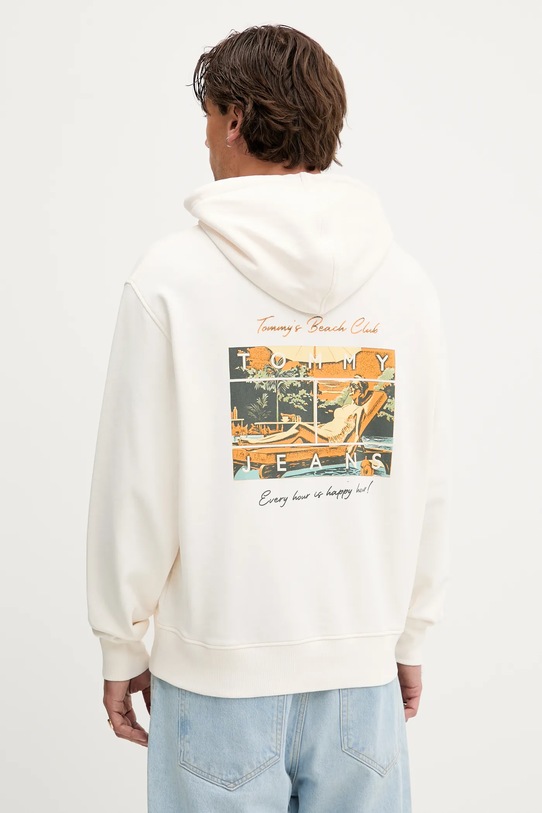Tommy Jeans hanorac de bumbac print bej DM0DM21373