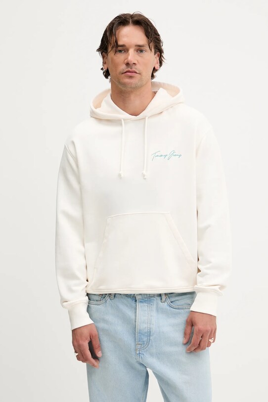Îmbrăcăminte Tommy Jeans hanorac de bumbac DM0DM21373 bej