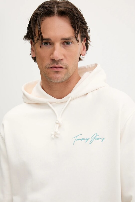 Tommy Jeans hanorac de bumbac bej DM0DM21373