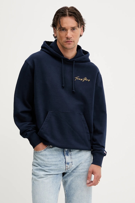 Îmbrăcăminte Tommy Jeans hanorac de bumbac DM0DM21373 bleumarin