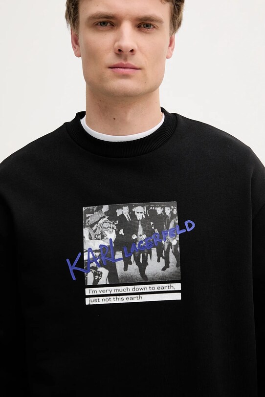 Karl Lagerfeld bluza bawełniana czarny 553904.705110