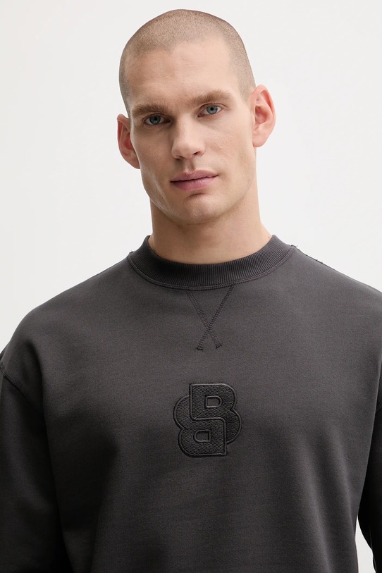 Bavlněná mikina BOSS šedá 50545529