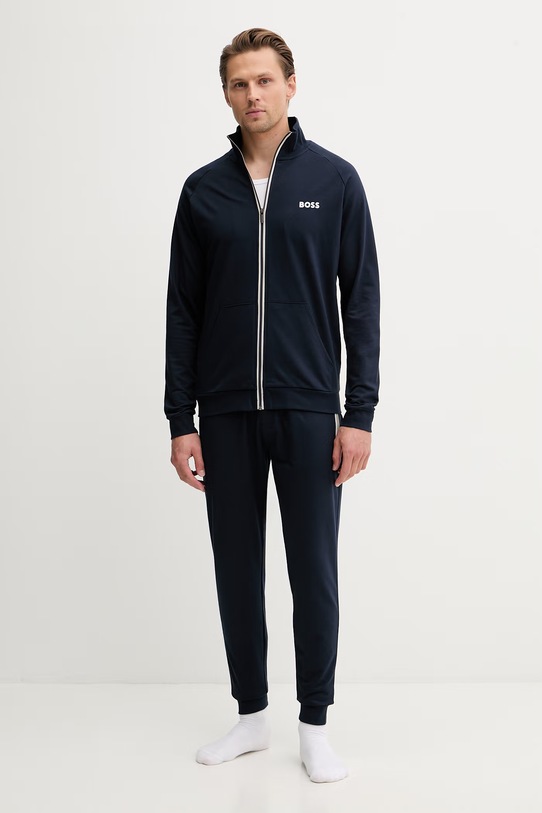 BOSS bluza rozpinana męska bawełniana Authentic Jacket Z 50545564 granatowy SS26