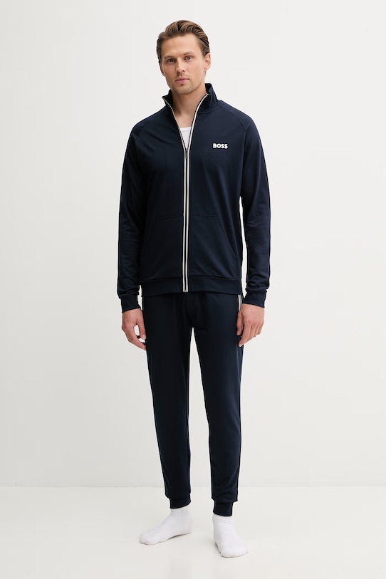 BOSS bluza rozpinana męska bawełniana Authentic Jacket Z 50545564 granatowy SS26