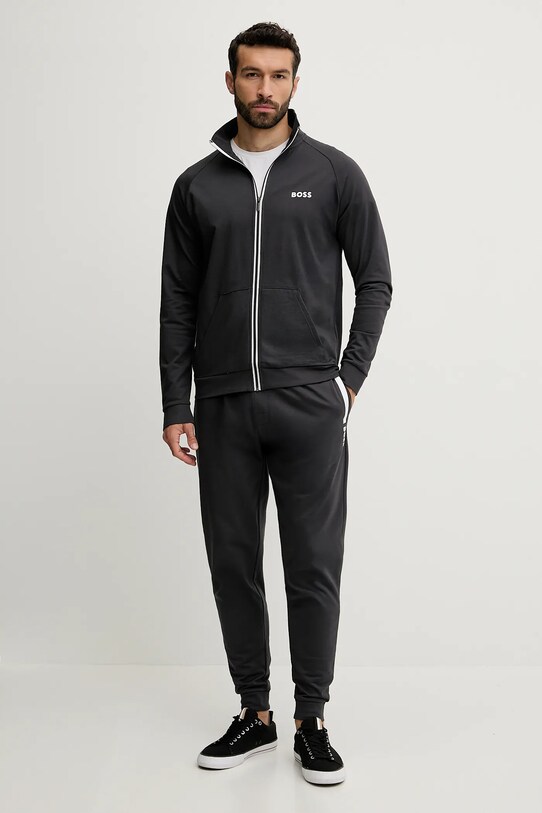 Mikina s kapucňou BOSS 50545564 sivá AW25