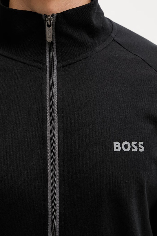 BOSS mikina na zips pánska bavlnená Authentic Jacket Z 50545564 čierna