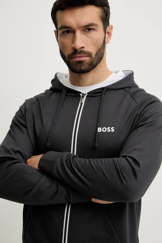 BOSS bluza bawełniana lounge szary 50545573