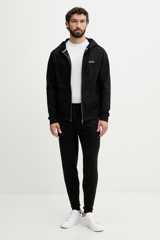 BOSS loungewear pulover moški bombažen Authentic Jacket H 50545573 črna SS26