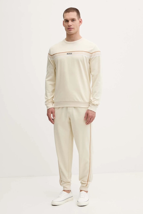 BOSS hanorac de bumbac Iconic Sweatshirt 50545589 bej AW25