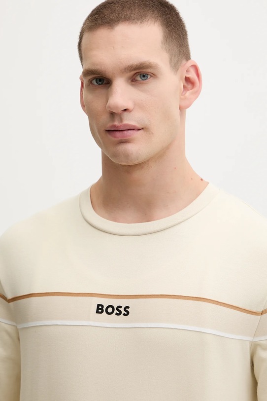 BOSS bluza bawełniana beżowy 50545589