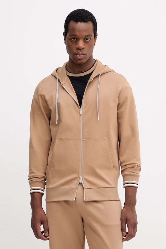 BOSS bluză uni bej 50543427