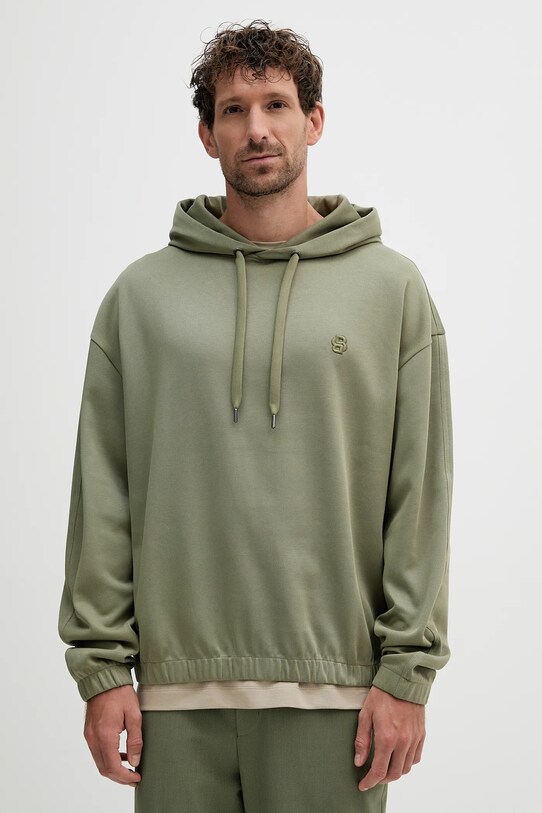 BOSS bluza bawełniana bawełna zielony 50544099
