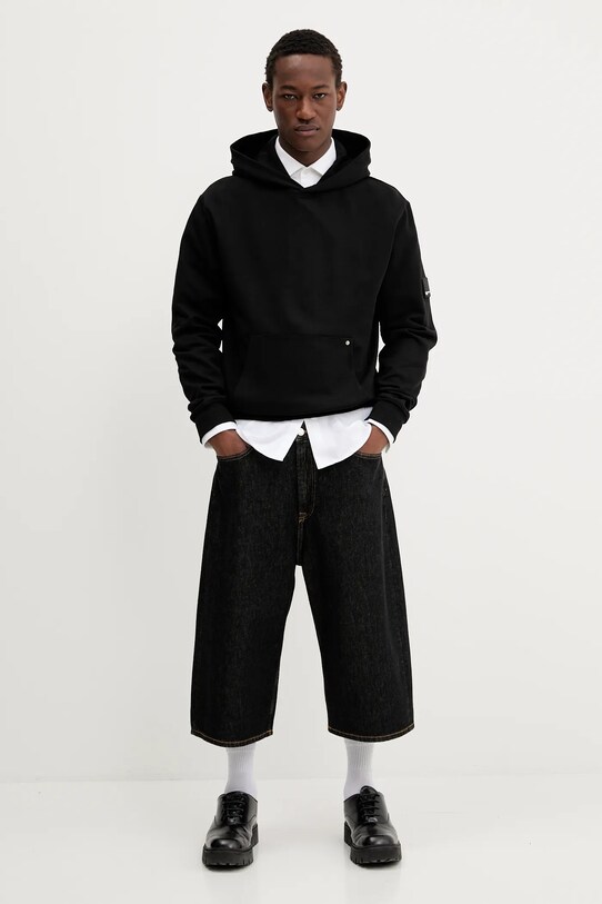 Karl Lagerfeld Jeans hanorac de bumbac A3M20020 negru AW25