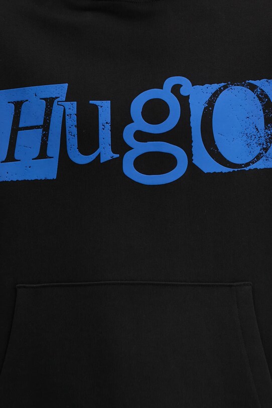 Βαμβακερή μπλούζα Hugo Blue 50542796 μαύρο