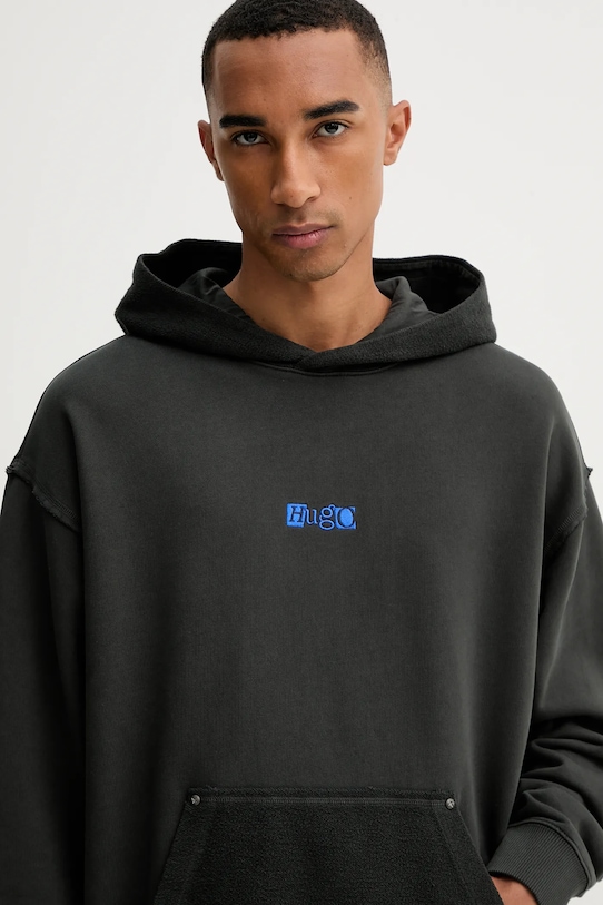 Hugo Blue bluza bawełniana szary 50542799