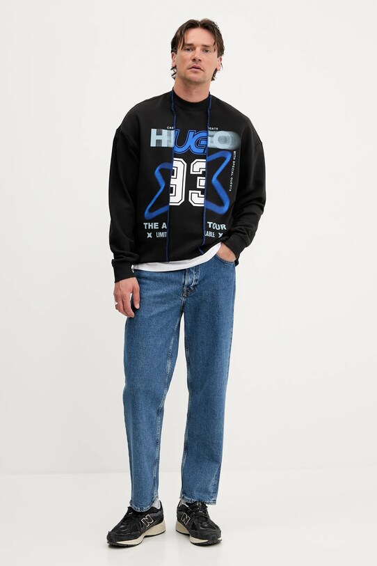 Hugo Blue hanorac de bumbac 50544212 negru AW25